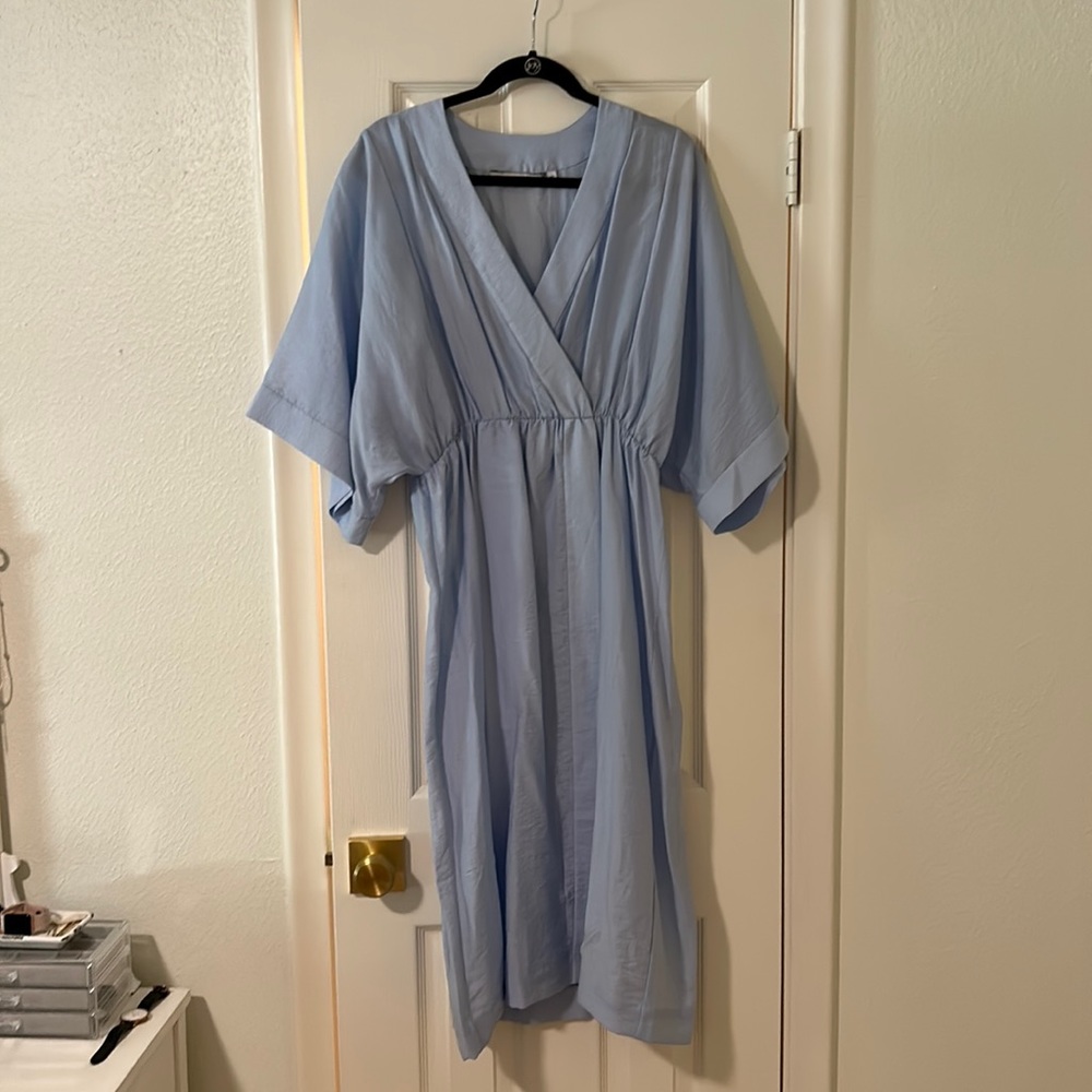 & Other Stories Light Blue Midi Dress